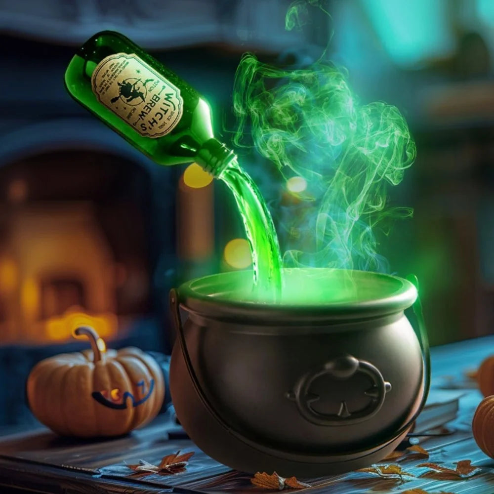 Black Witch Cauldron Halloween Decoration
