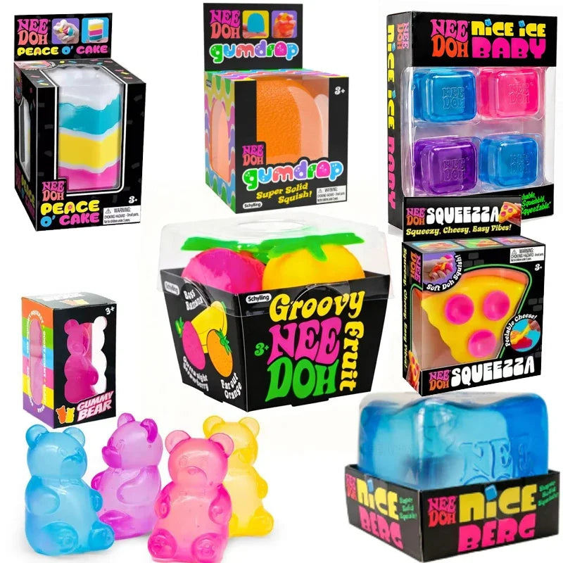 2026 NeeDoh Schylling Squeez Toy Squishy Blind Box Multi Slow-Rising Squishy ADHD Stress Relief Fingertip Toy Mystery Box Gift