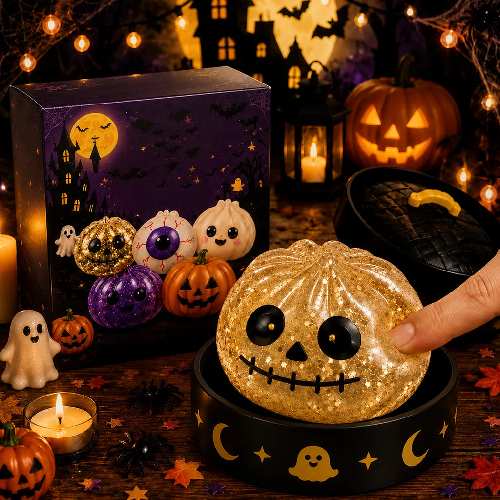 5.5cm/8.5cm Halloween ghost pinch music creative new squeeze decompression toy pinch decompression gift box set