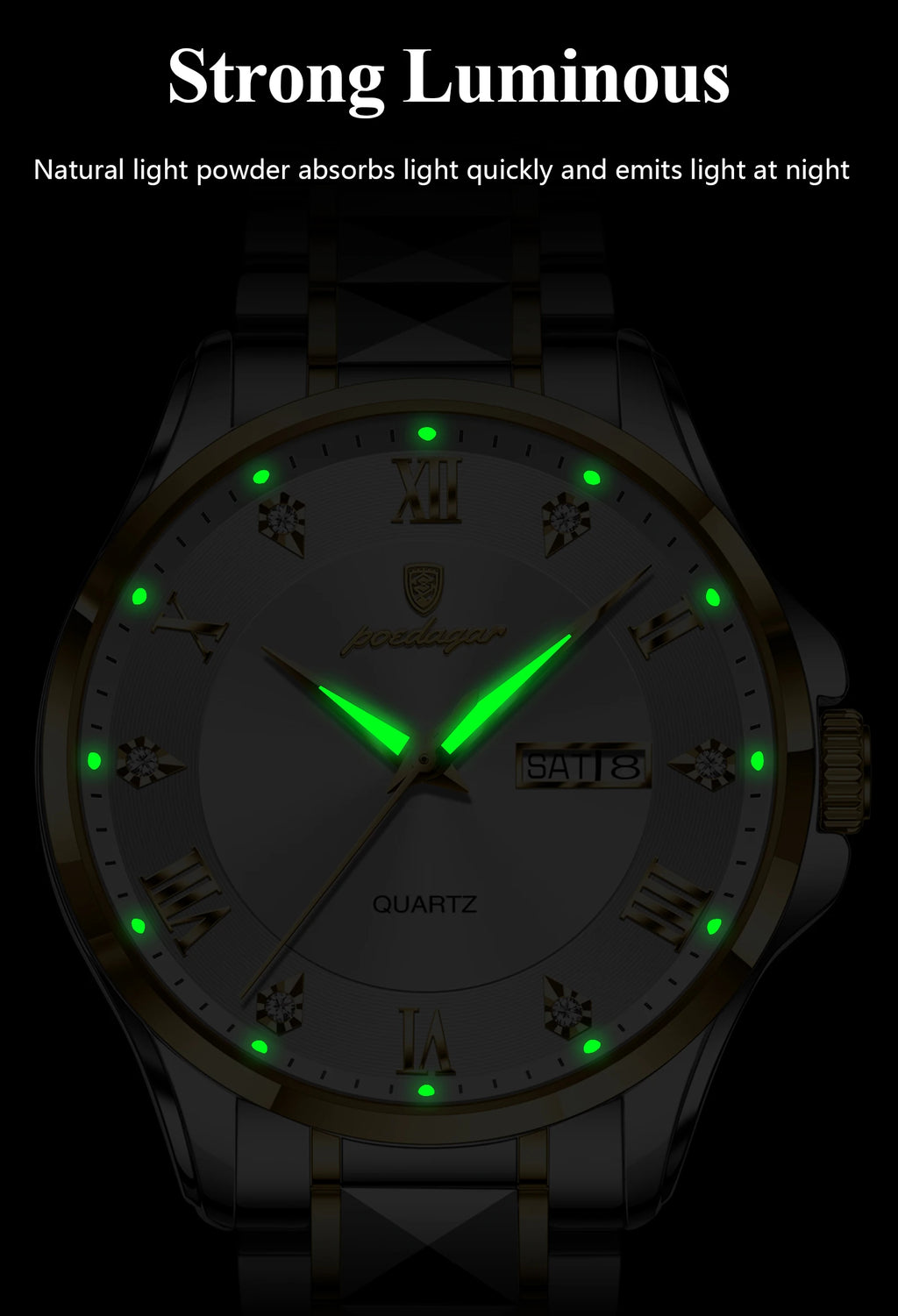 POEDAGAR 883 Men’s Day-Date Quartz Watch