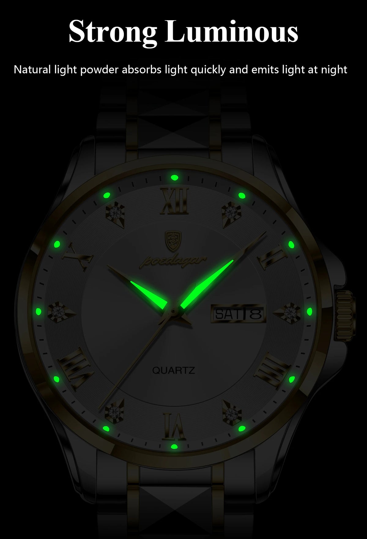 POEDAGAR 883 Men’s Day-Date Quartz Watch