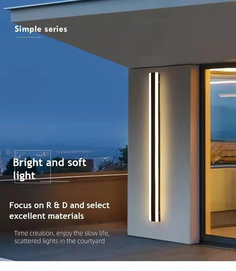 Modern Outdoor LED Wall Lamp – IP65 Waterproof, Dimmable, Multiple Sizes