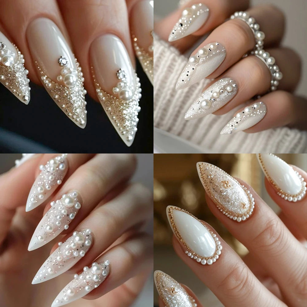 Nail Art Pearl-Look Beads & Rhinestones – Assorted Box Options