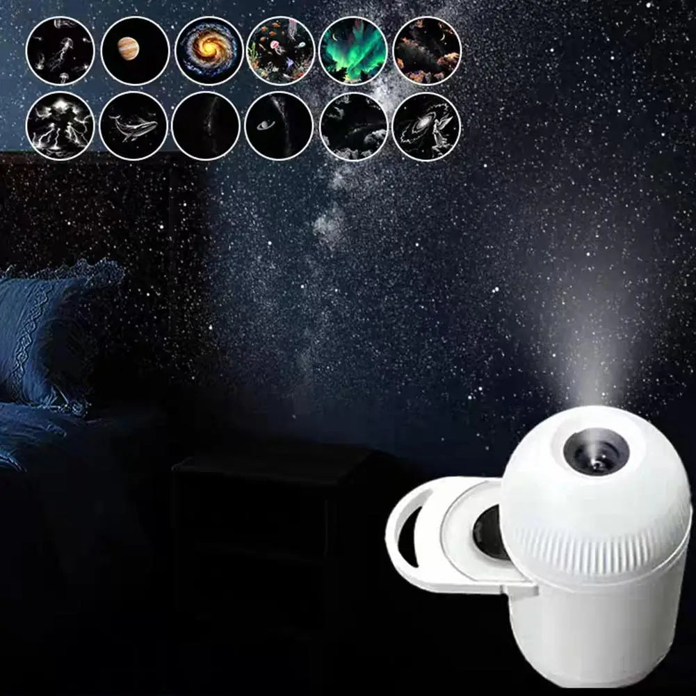 USB galaxy Projector Night Light 2-in-1 Mini Galaxy 360° Rotate LED Starry Sky Ambient Lamp For Party Home Saturn Decoration