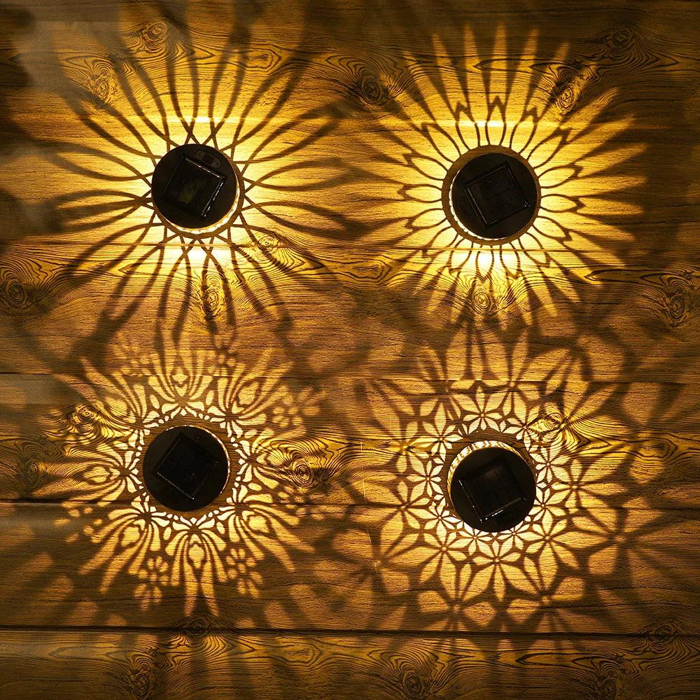Solar Mandala Fence Wall Lights Garden Decoration  Party Courtyard Decoration Solar Garden Light Garden Patio Walkway Decor