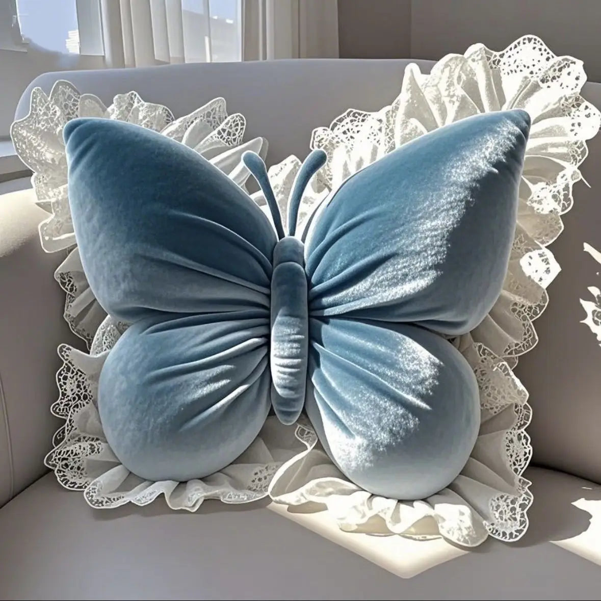 Butterfly Bow Princess Office Pillow Polyester Cotton Filled Cute Sofa Cushion for Bedroom Living Room Car Home Garden Decor