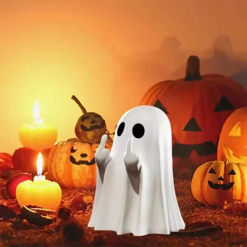 Middle-Finger Ghost Figurine – Luminous Green