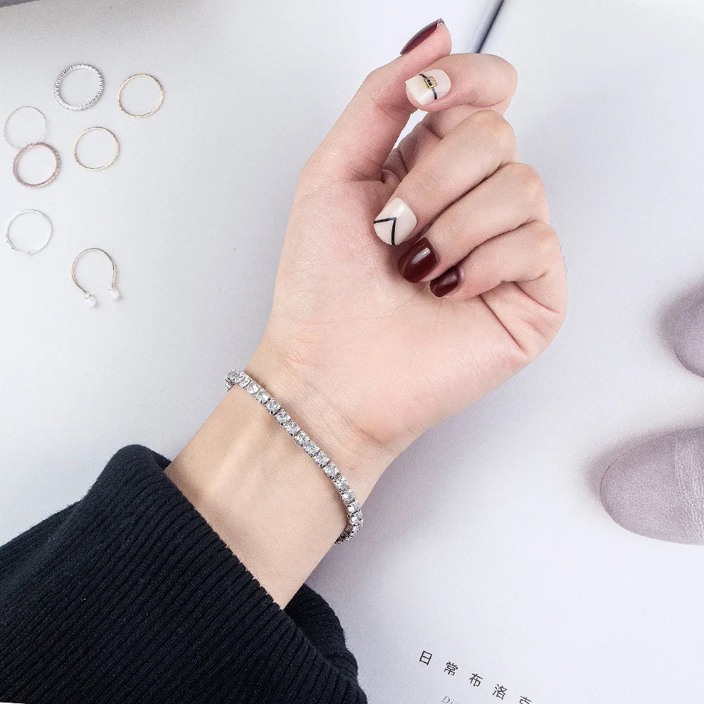 LiHong Silver-Tone Tennis Bracelet