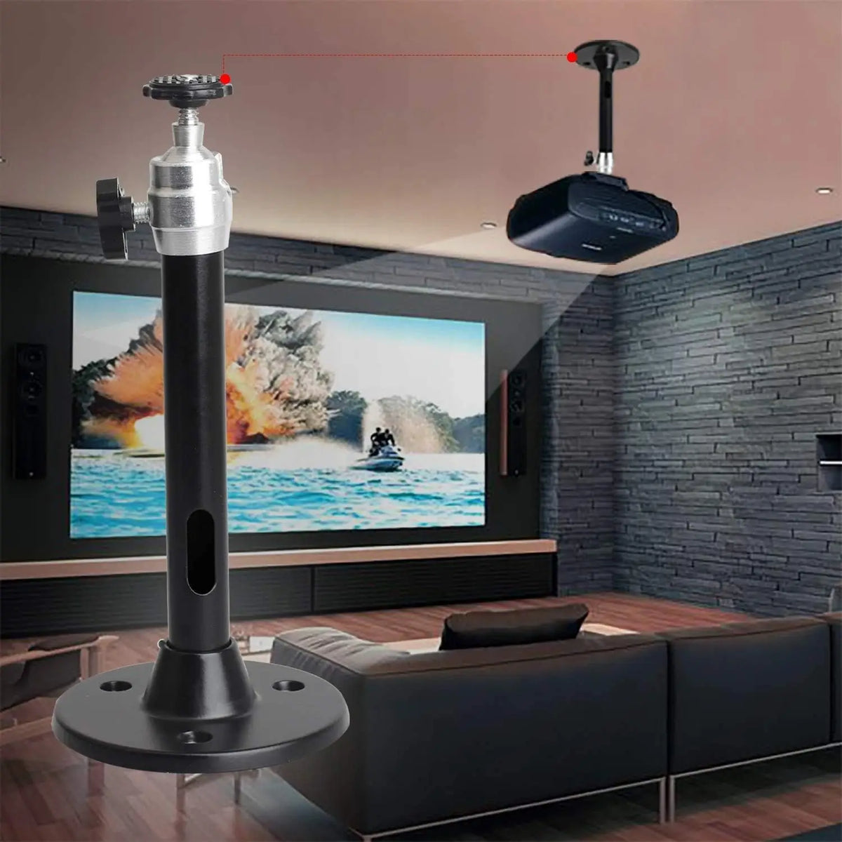 Adjustable Projector Wall & Ceiling Mount – 360° Rotation