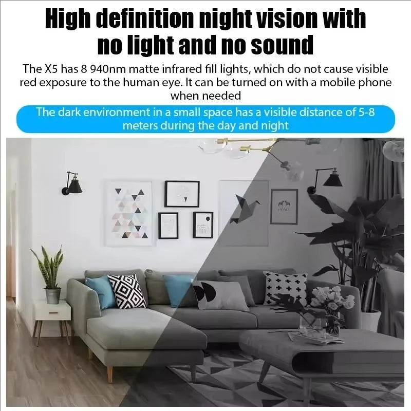 X5 Mini Wi-Fi Camera – Black, Listed 1080p