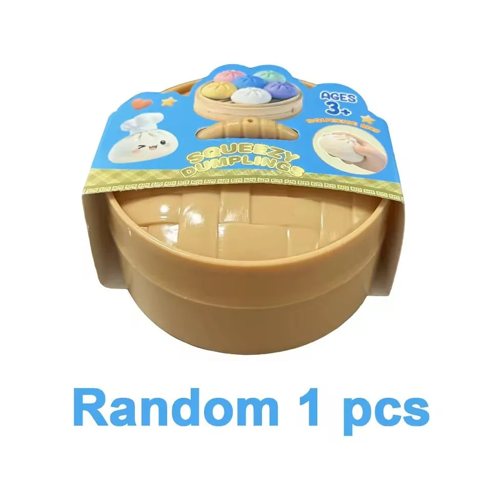 Dumpling Decompression Squish Balls Reusable Low Rebound Stress Dough Toys for Home Office Decoration Daily Gifts