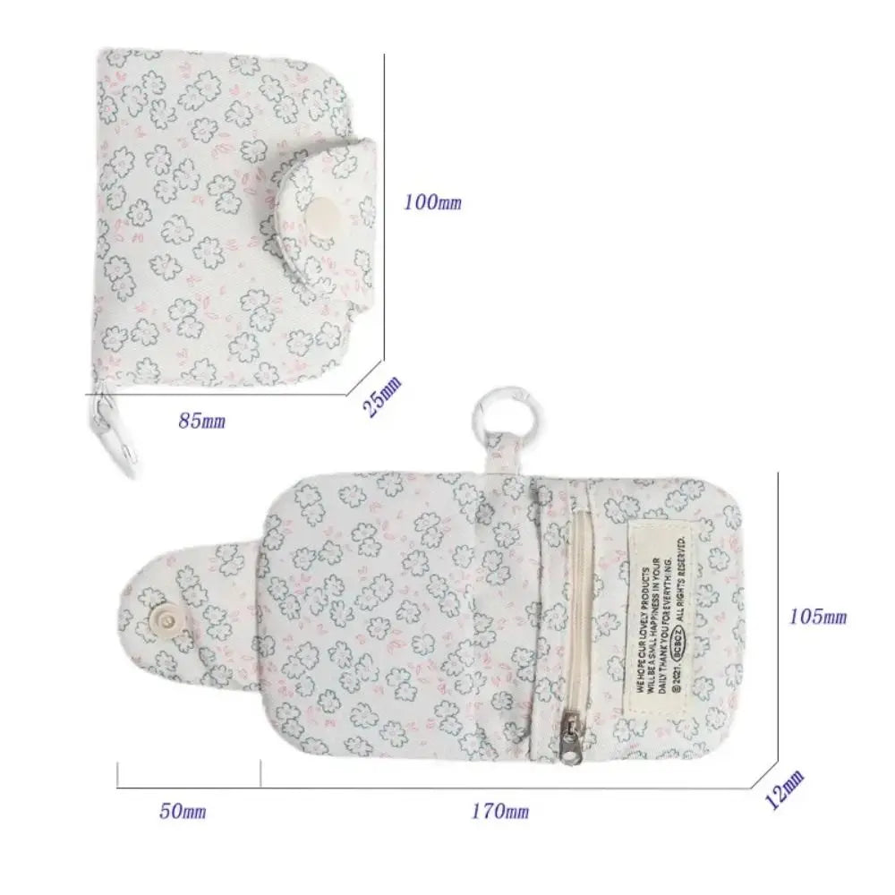 Mini Floral Coin Purse – Snap Card Holder with Key Ring, 4 Prints