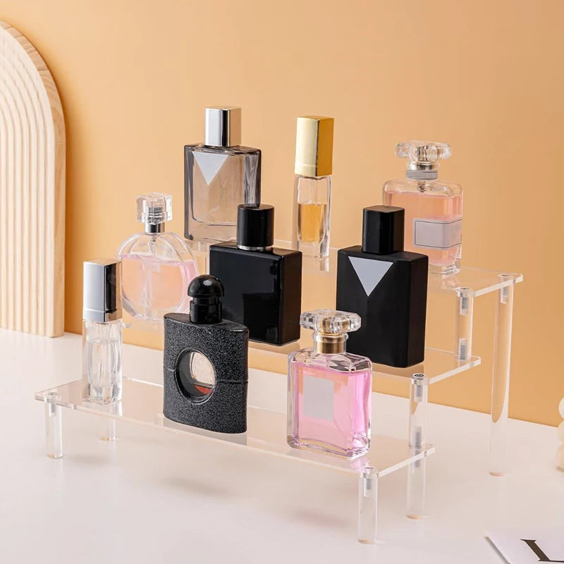 Clear Acrylic Display Stand – 1 to 4 Tier Riser Rack for Figures, Cupcakes, Perfume & Collectibles