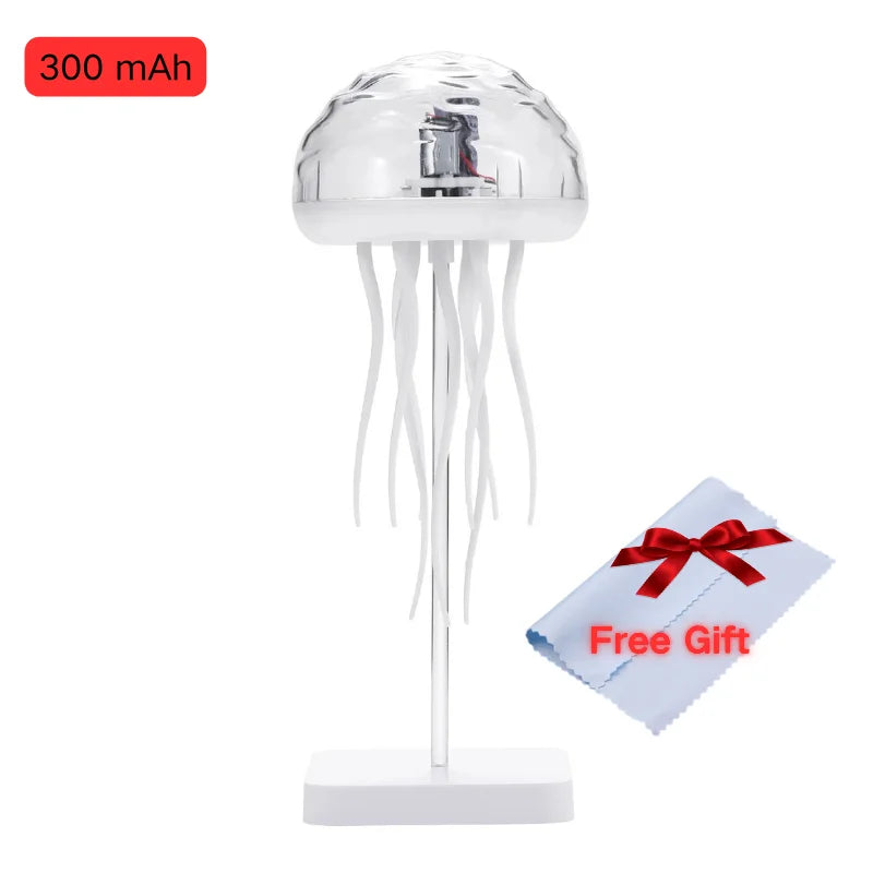 Jellyfish Cartoon LED Nihgt Light Voice Control Gradient Cute Rotating Jellyfish Hanging Bedside Lamp RGB Table Lamps Room Decor