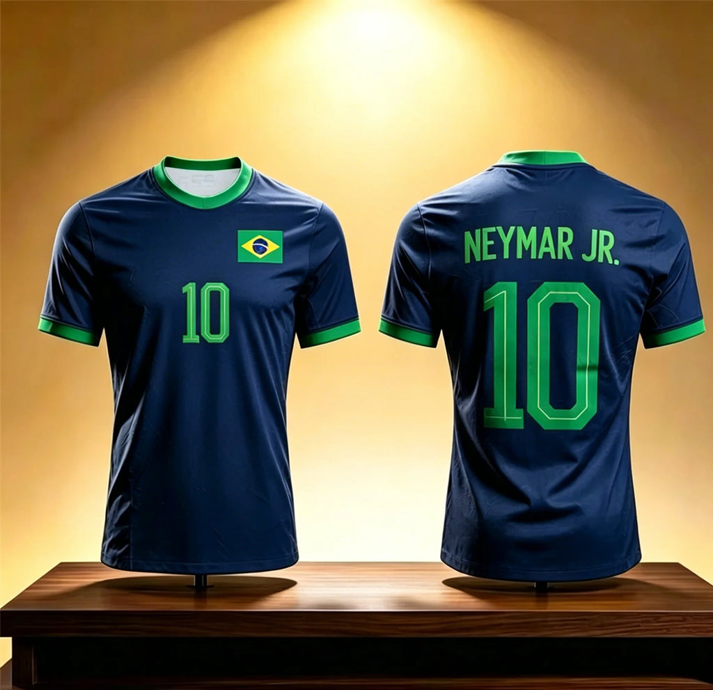 Neymar & VINI JR 3D Printed Football Jersey For Men Women Summer Fashion Sports Quick-dry Breathable Shorts Sleeve Soccer Tees