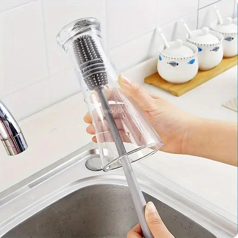 Long-Handle Silicone Bottle & Cup Cleaning Brush