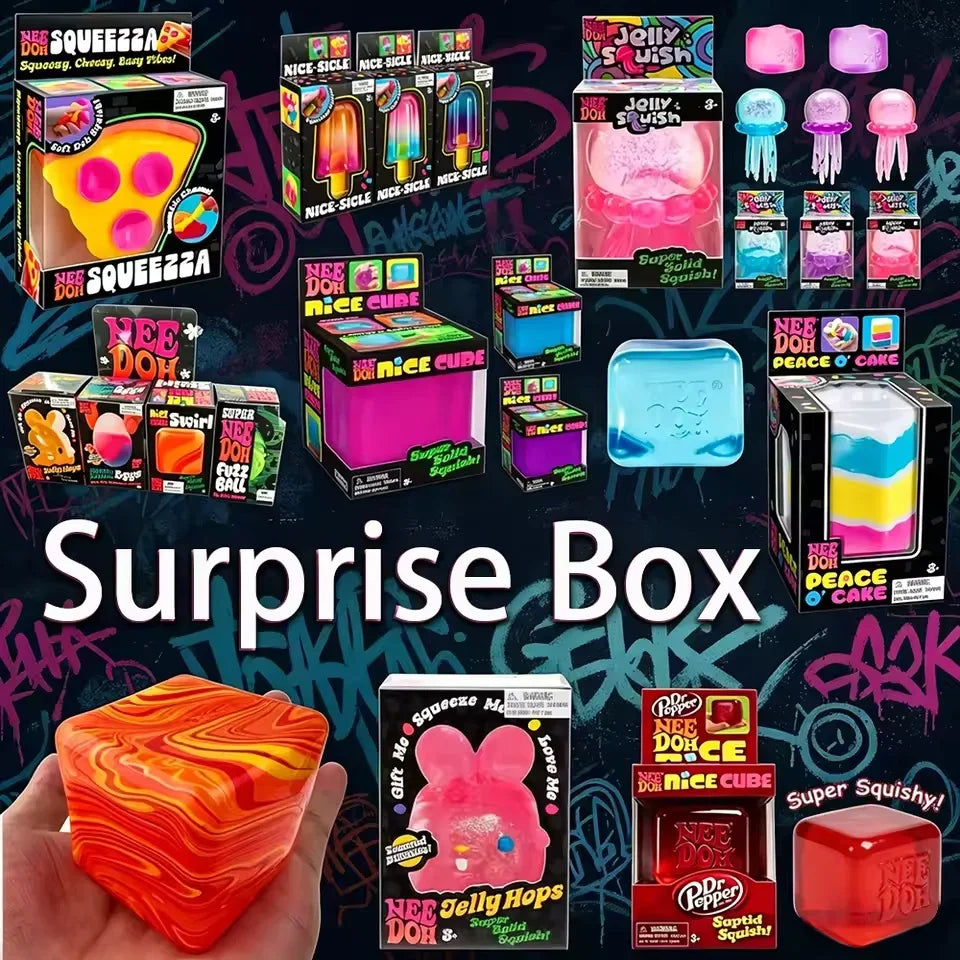 Nee Doh Surprise Box Squishy Toys - 6 Styles Soft Squeeze Fidget Toys for Stress Relief, Party Favors & Easter Gifts for Kids Ad