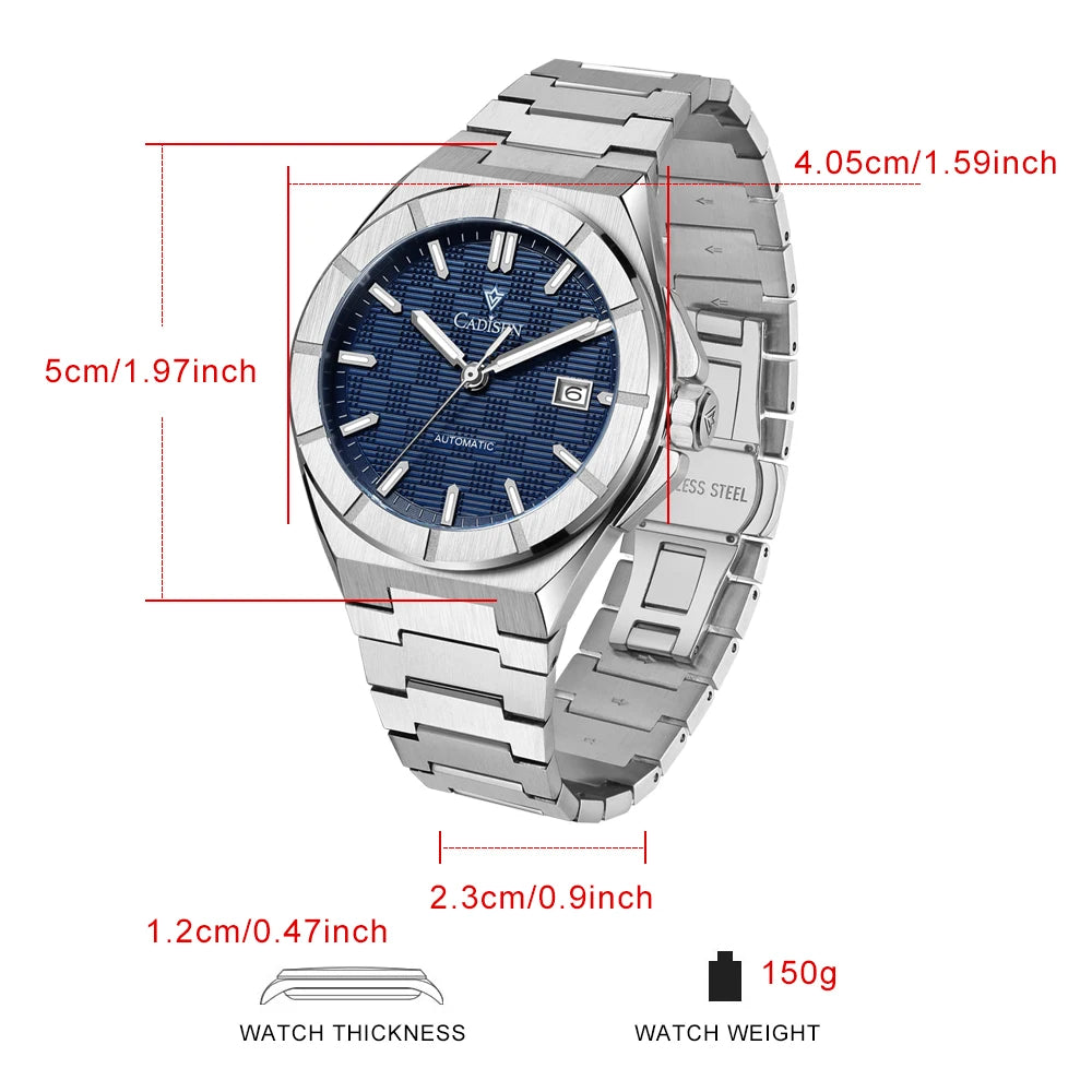 CADISEN C8242 Men’s Automatic Watch with Textured Dial