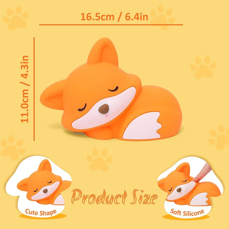 Rechargeable Fox Night Light – Tap Control & 20-Minute Timer