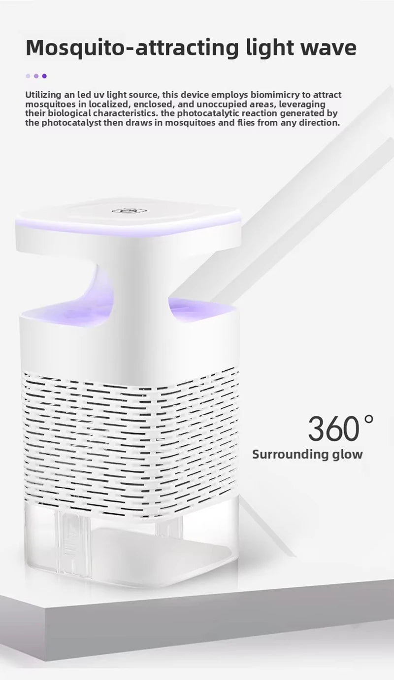 Mosquito Killer Lamp Electronic LED Light Trap USB Fly Bug Mosquito Repeller Upgraded Inhalation Fly Killer Ultra Quiet for Home