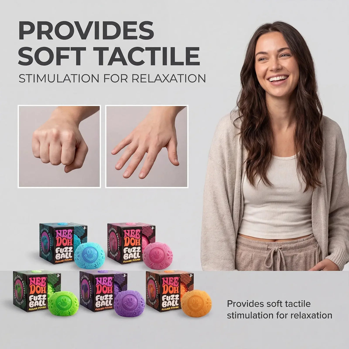 Textured Smiley Squeeze Fidget Ball – Single & 3-Piece Options