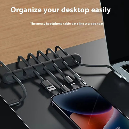 3-Piece Self-Adhesive Silicone Cable Organizer Set