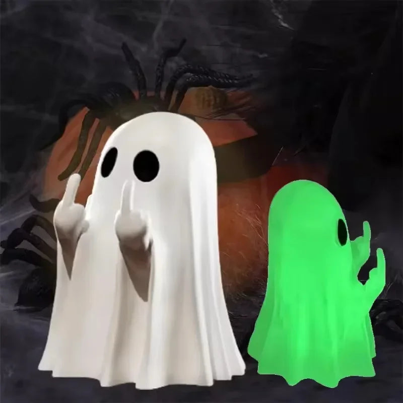Middle-Finger Ghost Figurine – Luminous Green