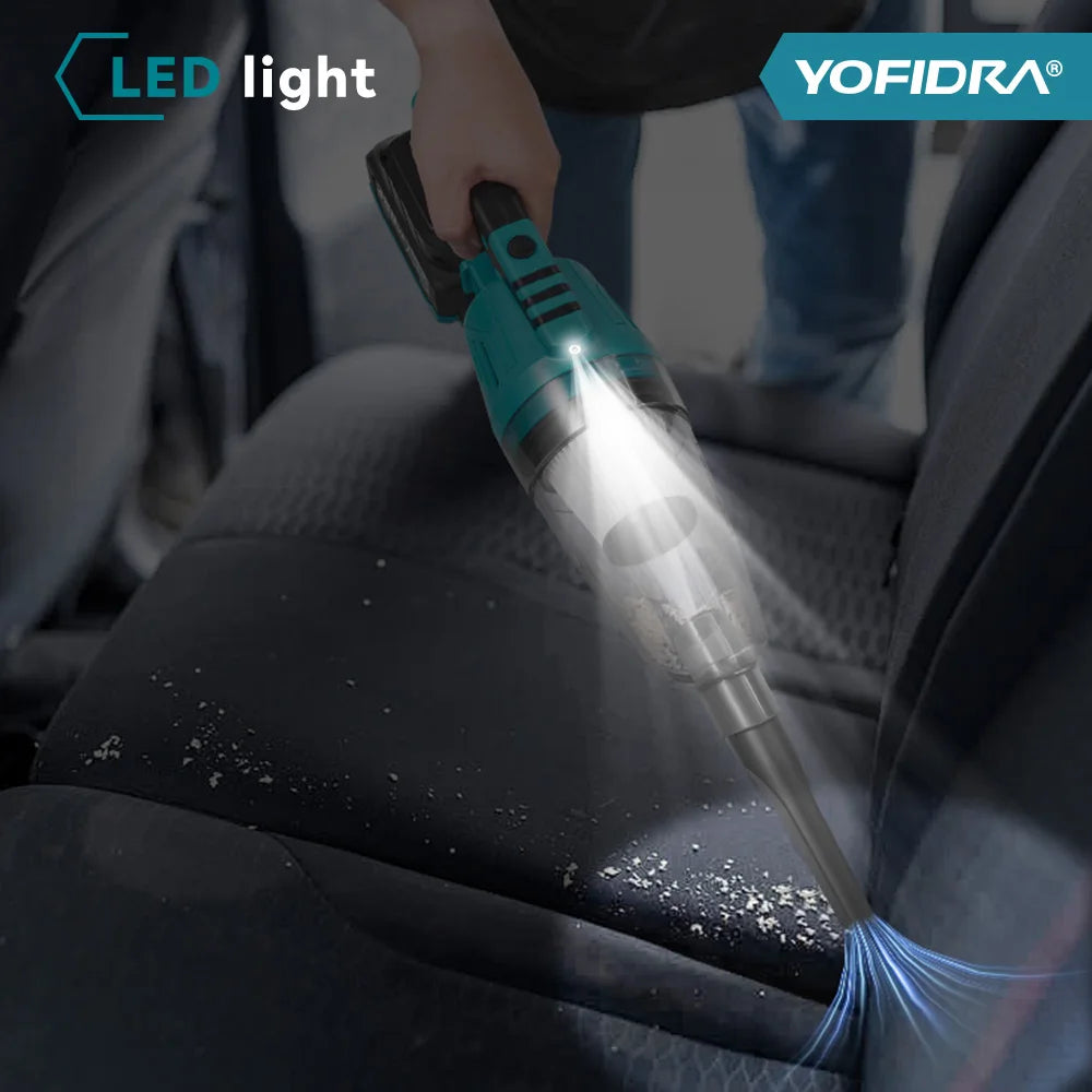 YOFIDRA 1500W 12KPA Electric Cordless Vacuum Cleaner Portable 2IN1 Household Car Cleaning Power Tool For Makita 18V Battery Pin