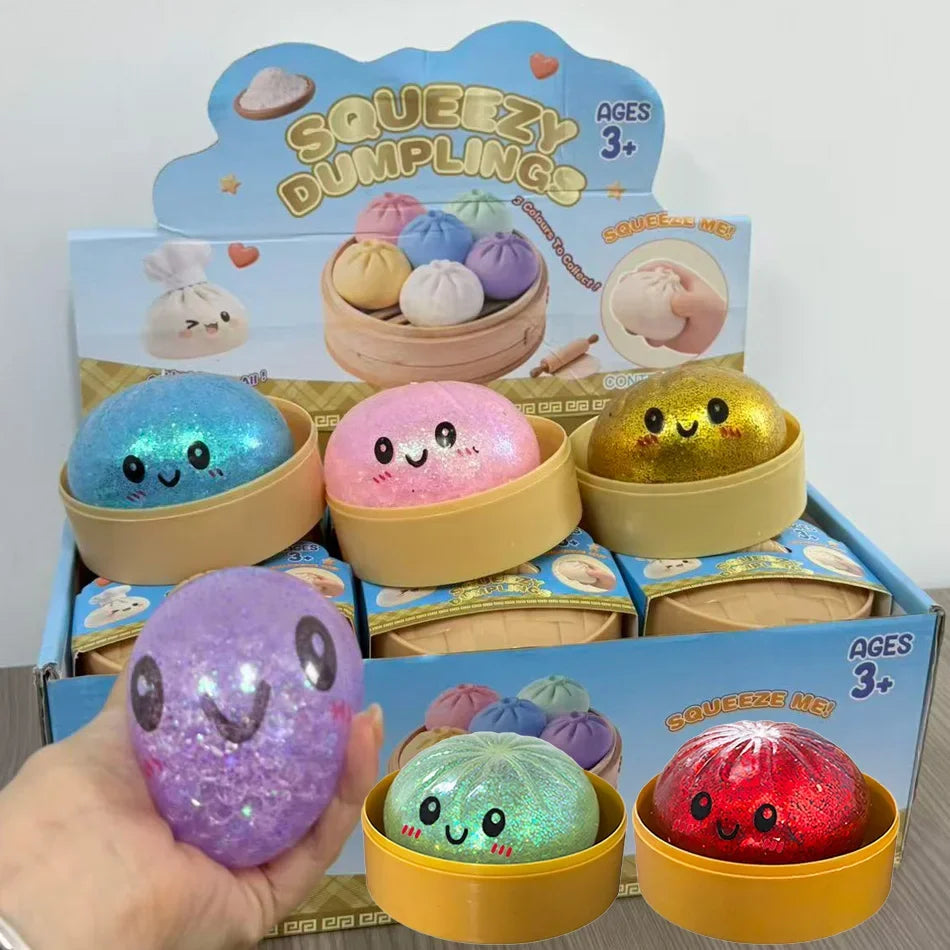 Dumpling Pressure Dumpling Squishies Cute Colorful Bun Toy Slow Rising Stress Relief Fidget Toy for Kids Adults Anti-Anxiety Toy