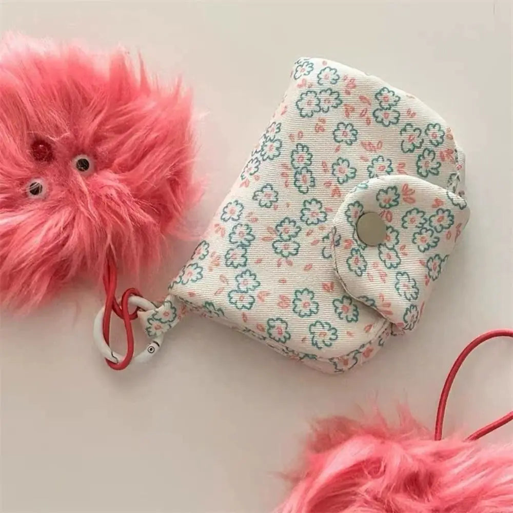 Mini Floral Coin Purse – Snap Card Holder with Key Ring, 4 Prints