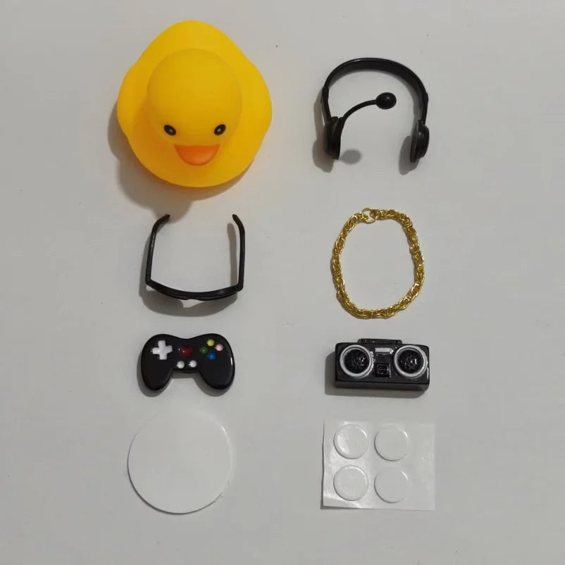 Cool Hip Hop Music Duck Car Decorations Rubber Ducks Cute Dashboard Rubber Ducks for Car Ornament with Headphone Game Player