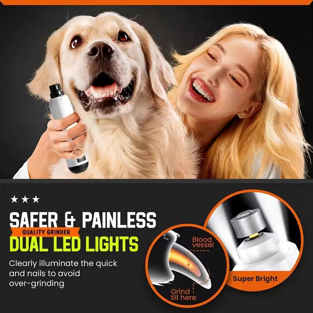 Rechargeable 5-Speed Pet Nail Grinder with LED Lights