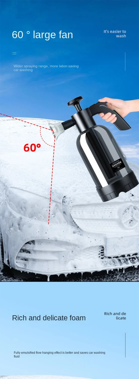 2L Handheld Foam Sprayer for Car High Pressure Hand Pump  With Pressure Relief Valve Car Wash Spray Bottle Window Cleaning Tools