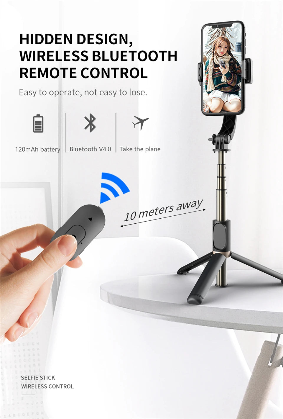 Q08 Smartphone Gimbal with Selfie Stick & Tripod