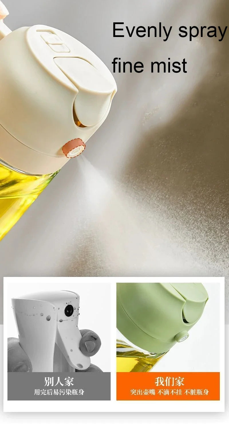 2-in-1 Cooking Oil Sprayer & Pourer – Bottle or Brush Options