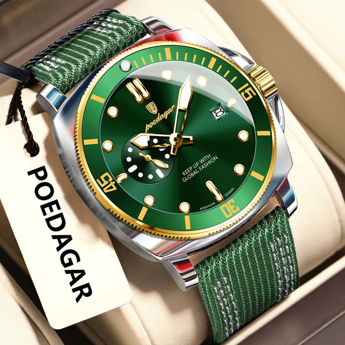 POEDAGAR 873-NL Men’s Quartz Watch with Nylon Strap