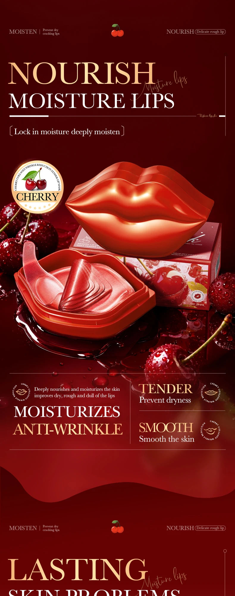 SADOER Moisturizing Lip Masks – 20 Count