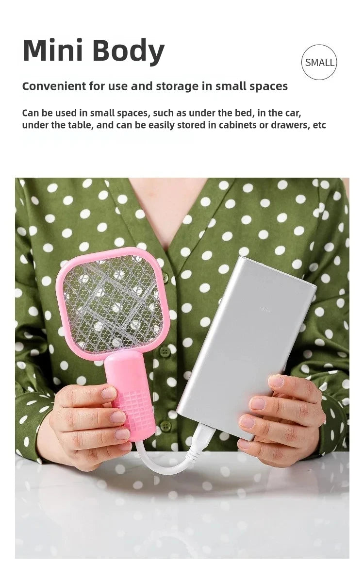 Mosquito Swatter Trap Mini USB UV Light Pest Control Electric Shock Mosquito Killer Lamp Portable Fly Bug Zapper Summer