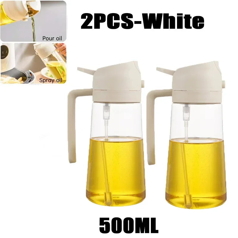 2-in-1 Cooking Oil Sprayer & Pourer – Bottle or Brush Options