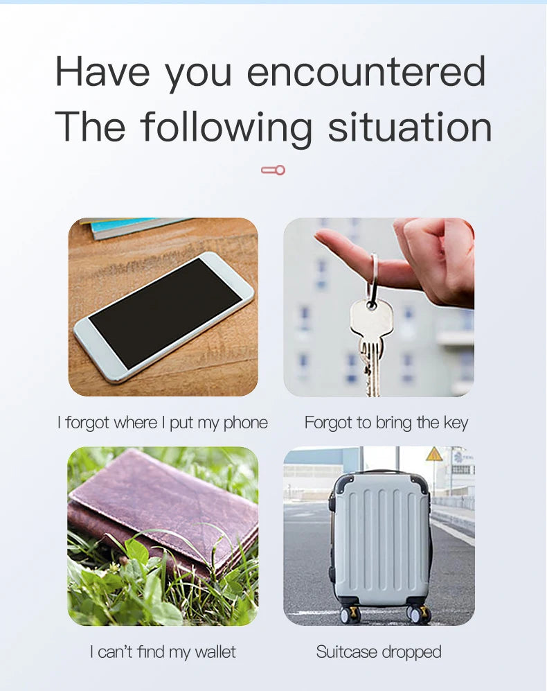 Mini-GPS-Locator Anti-Verlust-Alarm Geldbörse Schlüsselanhänger Smart Tag Bluetooth-kompatibler Tracer Schlüsselanhänger Hund Haustier Kind Tracker Schlüsselfinder