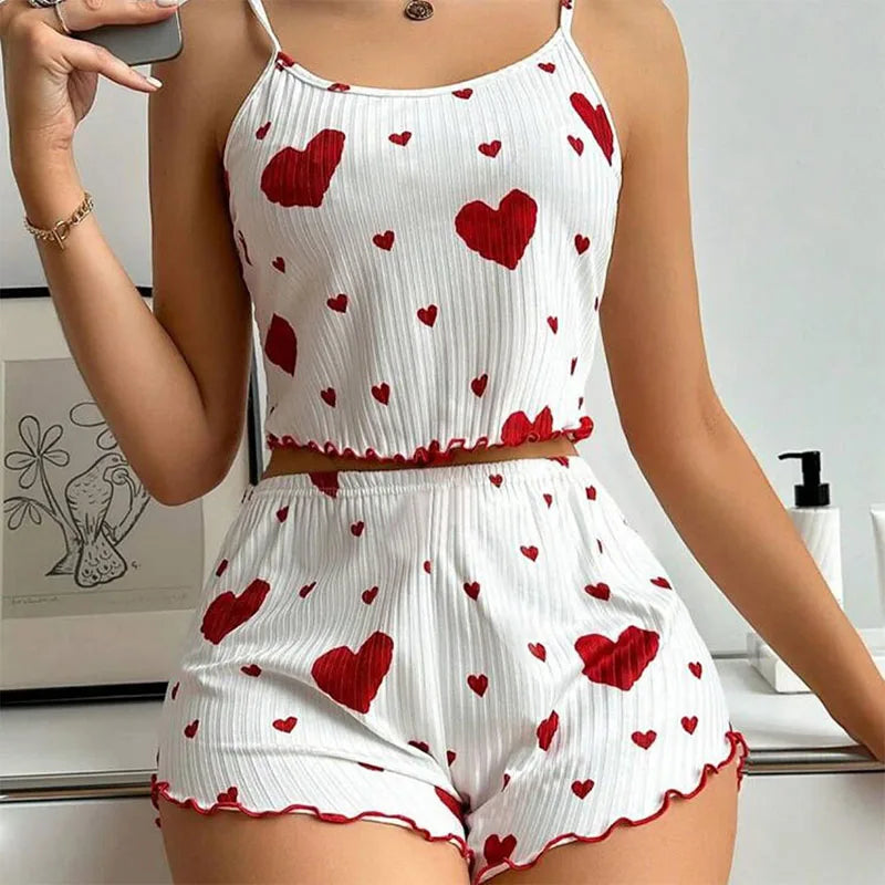 Women’s Spaghetti-Strap Pajamas with Shorts