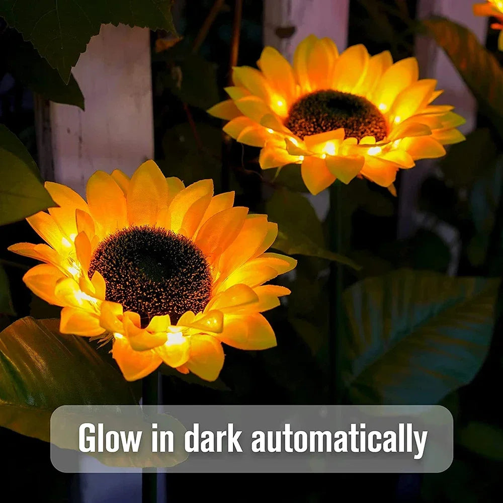 Outdoor Solar Sunflowers Smart Sense Garden Lights Yard Wedding Thanksgiving Decor Light Festival Decoration LED Lawn Light