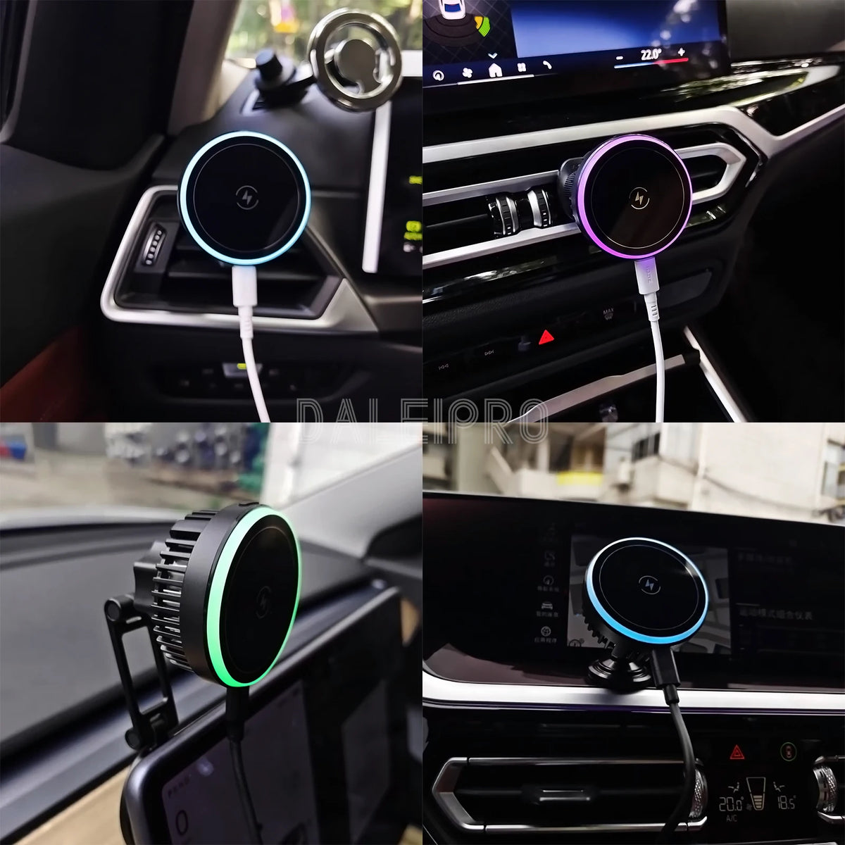 Magnetic Wireless Car Charger with Active Cooling