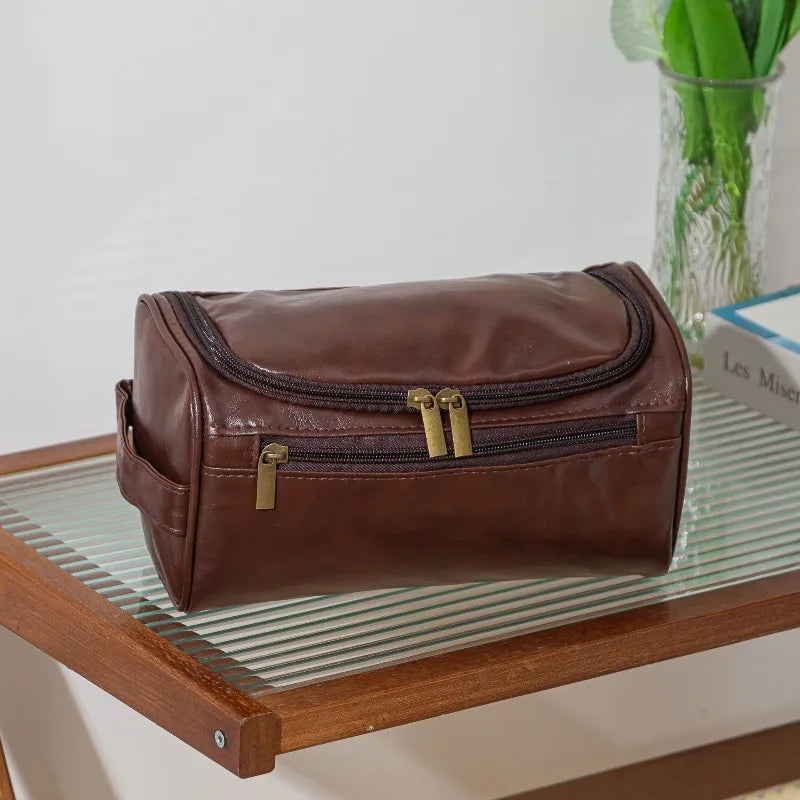 Faux Leather Travel Toiletry Bag