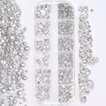 Mixed-Shape Nail Art Rhinestones – 12-Compartment Box