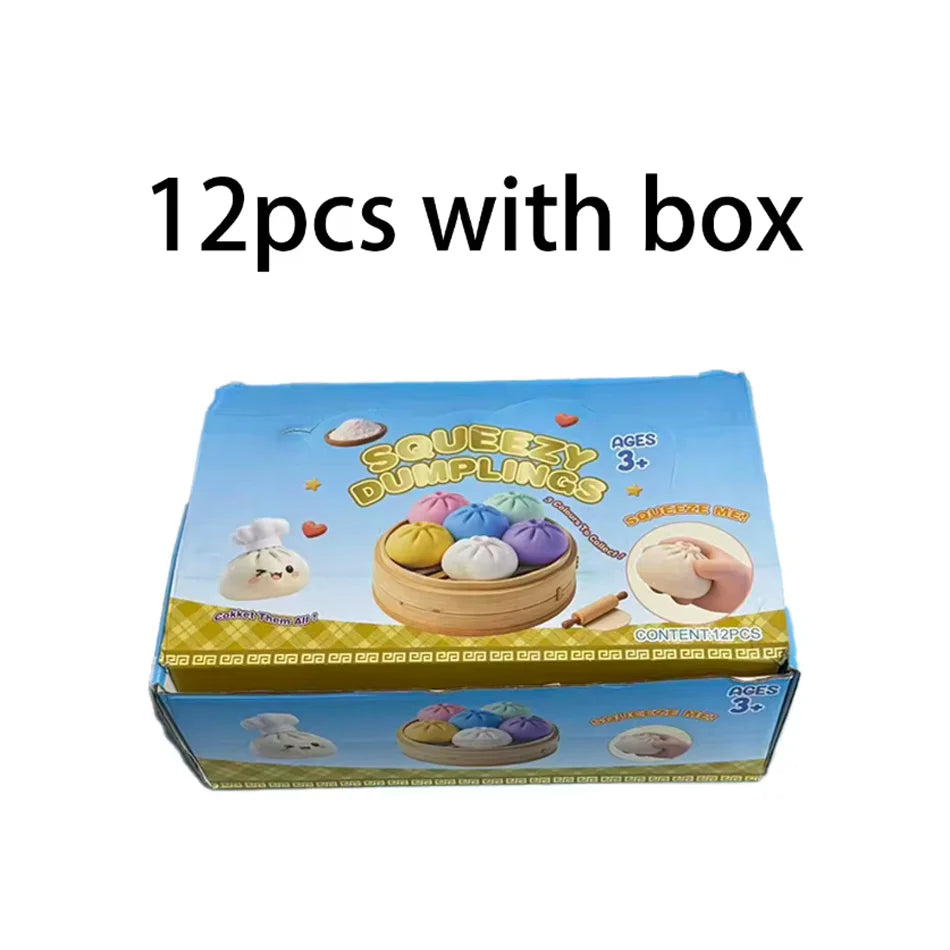 Dumpling Pressure Dumpling Squishies Cute Colorful Bun Toy Slow Rising Stress Relief Fidget Toy for Kids Adults Anti-Anxiety Gif