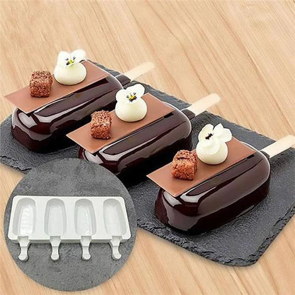 Silicone Ice Cream Mold – DIY Magnum Popsicle & Ice Pop Maker, Food-Grade, Dishwasher Safe, SGS Certified
