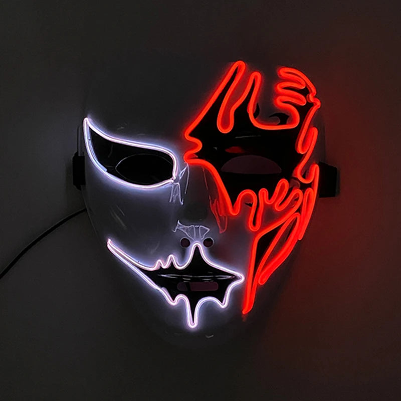 EL Light-Up Halloween Mask – 3 Lighting Modes