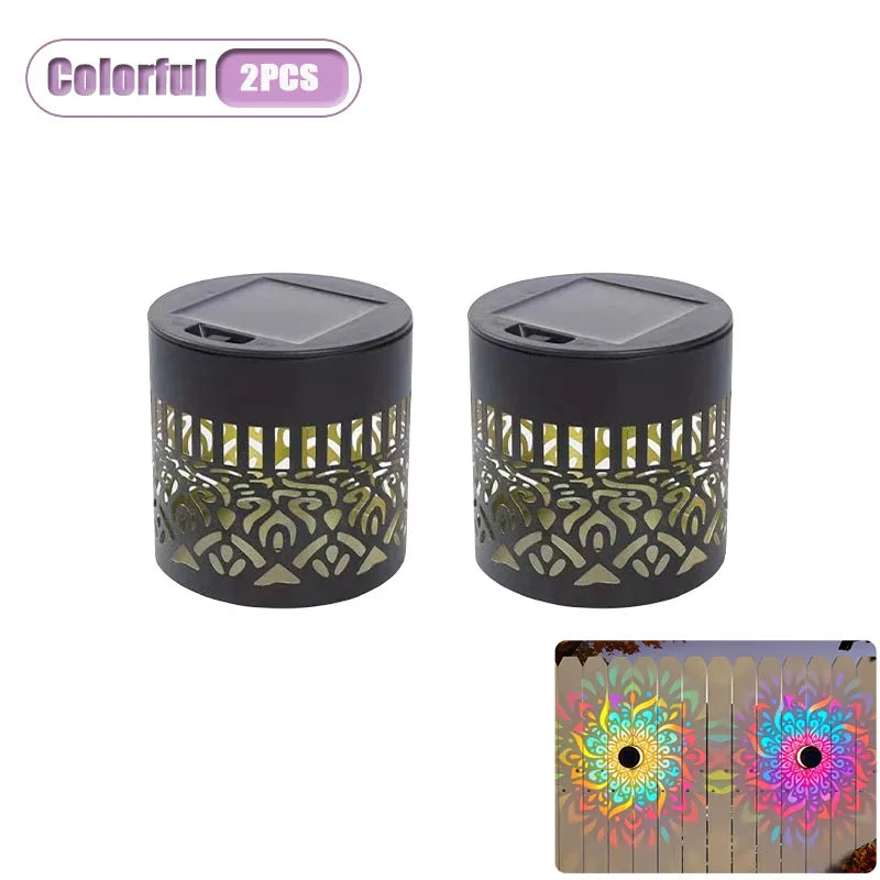 1/4pcs Solar Powered Flower Wall Lamp Sunflower Design Mandala Pattern Outdoor Waterproof Garden Decor for Fence Patio