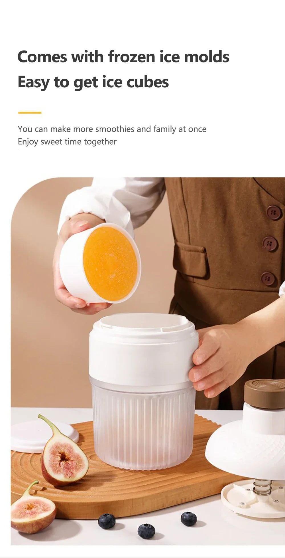 Manual Hand-Crank Ice Crusher – Portable Shaved Ice & Smoothie Maker, Non-Slip Base, Easy to Clean